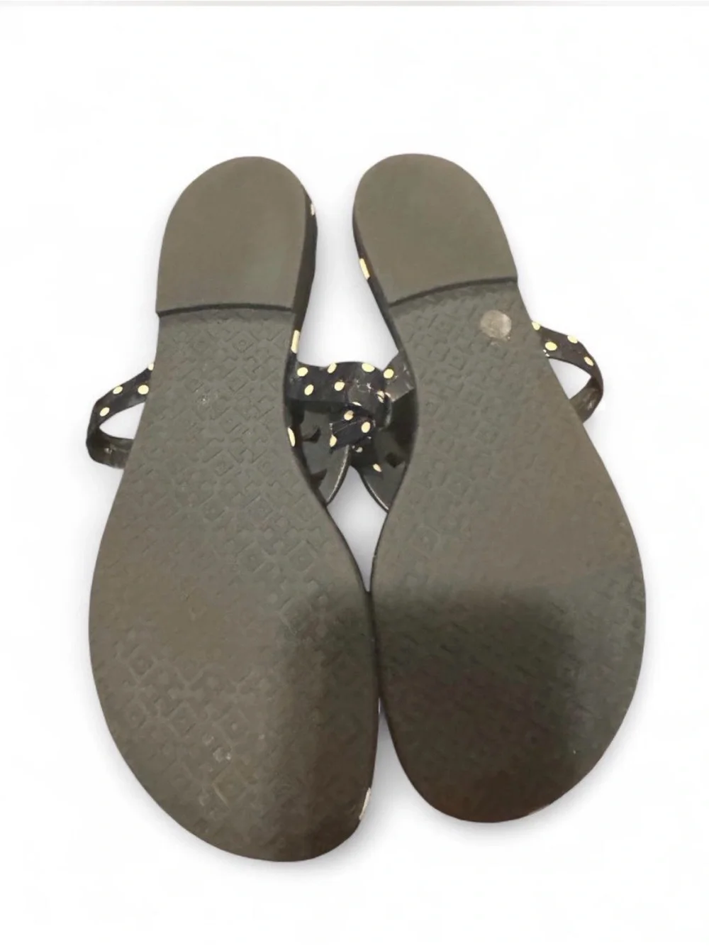 Tory Burch navy blue  and Cream Polka Dot Miller Thong Sandals